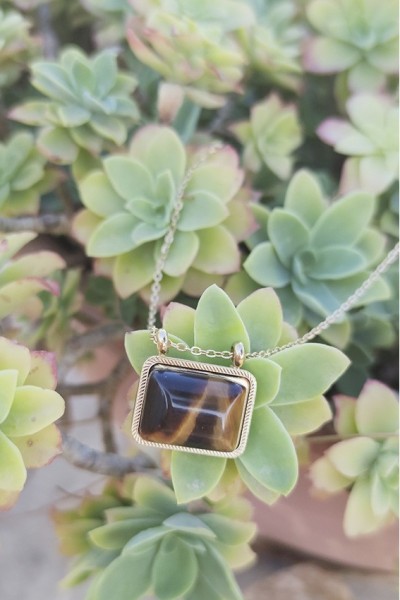 Colgante Acero Ojo De Tigre