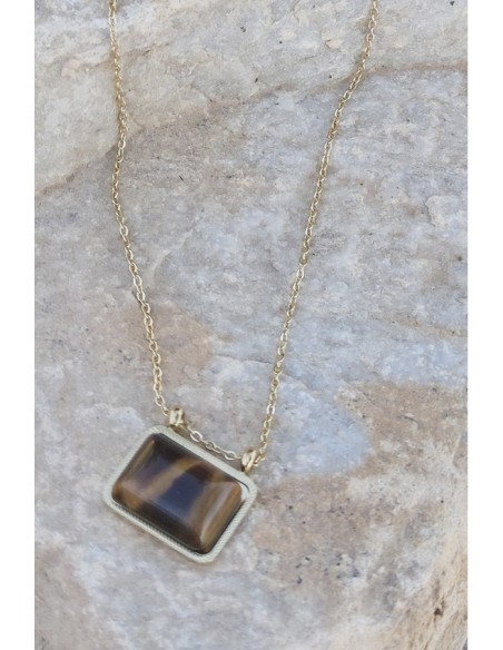 Colgante Acero Ojo De Tigre