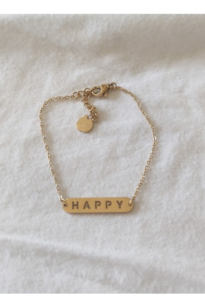 Pulsera Acero Happy Dorado