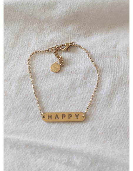 Pulsera Acero Happy Dorado