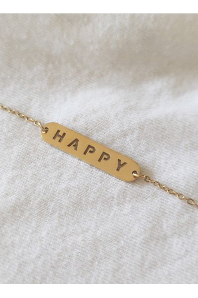Pulsera Acero Happy Dorado 2