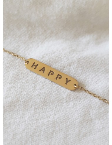 Pulsera Acero Happy Dorado