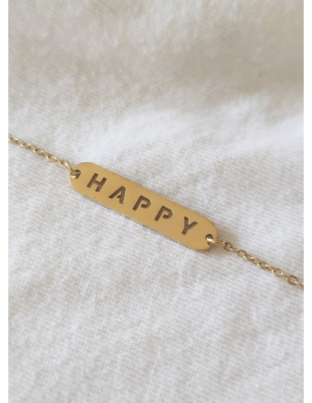 Pulsera Acero Happy Dorado