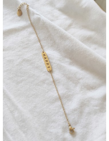 Pulsera Acero Happy Dorado