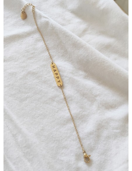 Pulsera Acero Happy Dorado