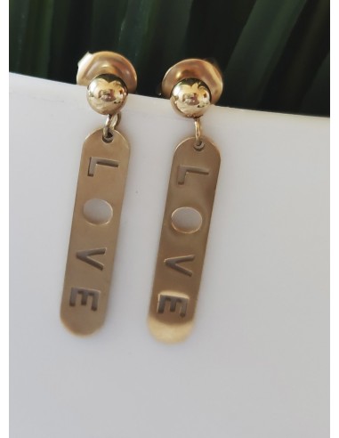 Pendientes Acero Love Dorados