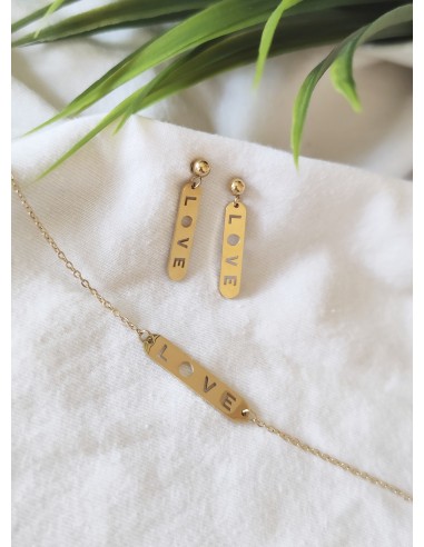 Pendientes Acero Love Dorados