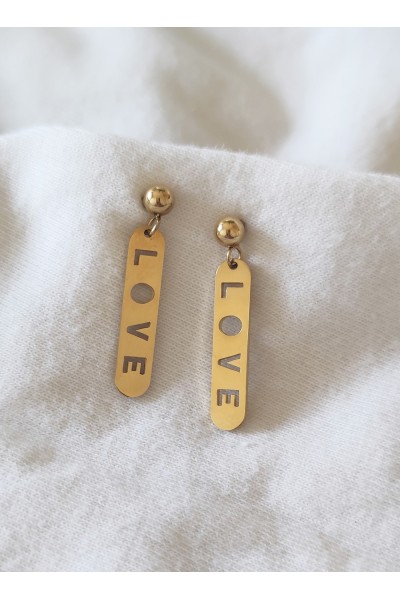 Pendientes Acero Love Dorados