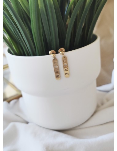 Pendientes Acero Love Dorados