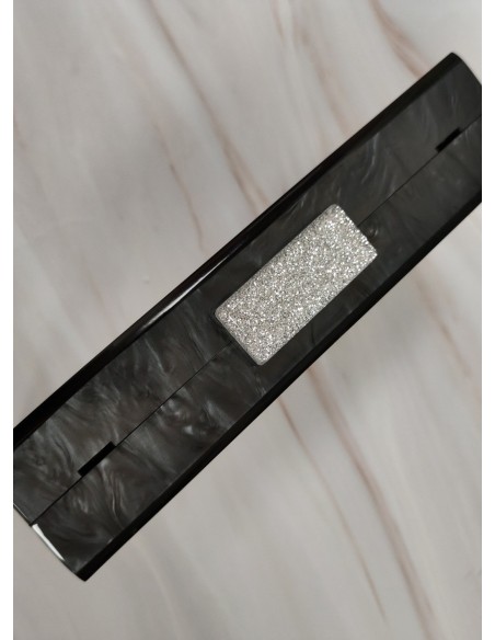 BOLSO FIESTA CAREY NEGRO Y PLATA