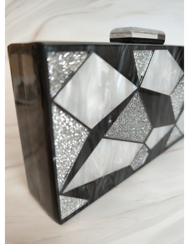 BOLSO FIESTA CAREY NEGRO Y PLATA