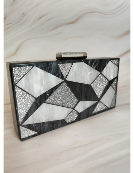 BOLSO FIESTA CAREY NEGRO Y PLATA