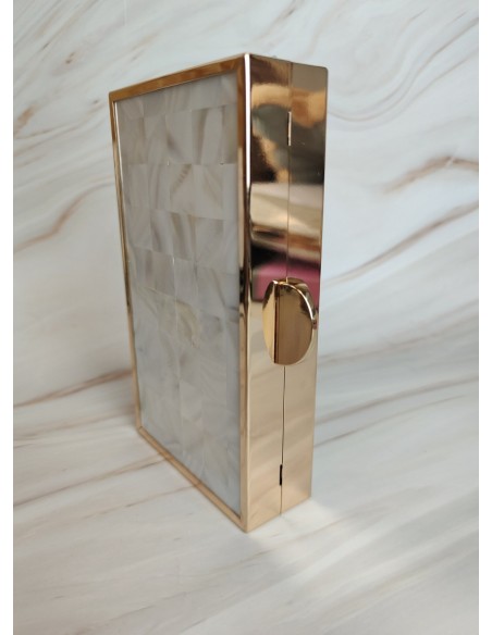 BOLSO CLUTCH NACAR BLANCO