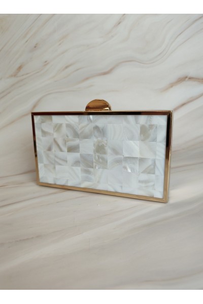 BOLSO CLUTCH NACAR BLANCO 2