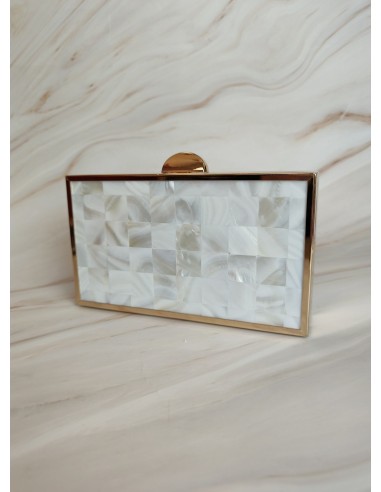BOLSO CLUTCH NACAR BLANCO