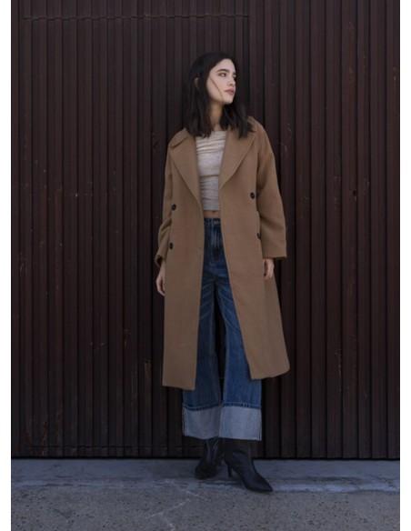 ABRIGO CRUZADO OVERSIZE MARRÓN