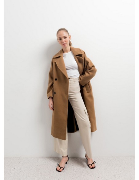 ABRIGO CRUZADO OVERSIZE MARRÓN