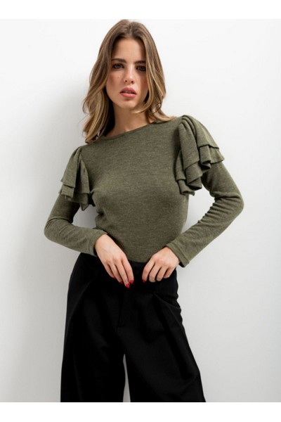 CAMISETA VOLANTES PUNTO VERDE